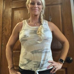 Camo Tank with tie at bottom!